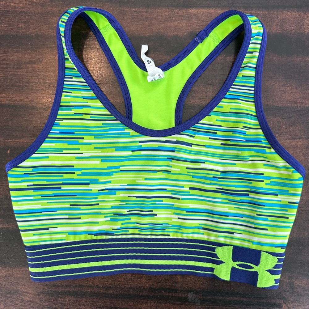 Under Armour Size Small Green and Blue Compression Sports Bra